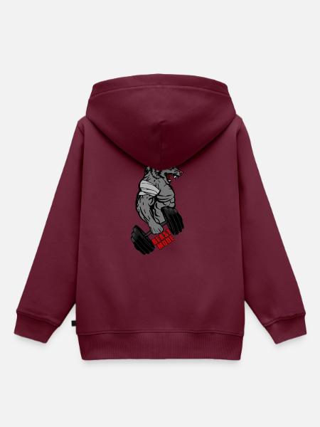 NO PAIN NO GAIN - Kinder Premium Organic Hoodie - Burgunderrot