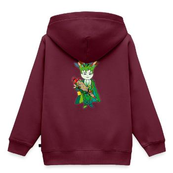Hurra Schulbeginn - Kinder Premium Organic Hoodie - Burgunderrot - Hinten - AI Model Kid Female (0cm)