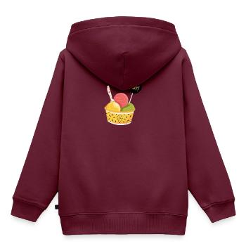 Eis - Kinder Premium Organic Hoodie - Burgunderrot - Hinten - AI Model Kid Female (0cm)