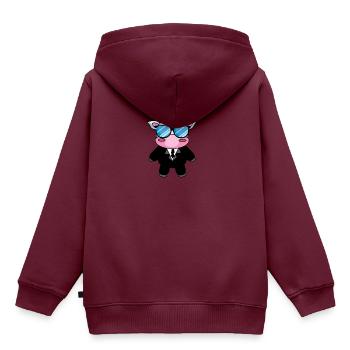 Security oder eher SeKUHrity? - Kinder Premium Organic Hoodie - Burgunderrot - Hinten - AI Model Kid Female (0cm)