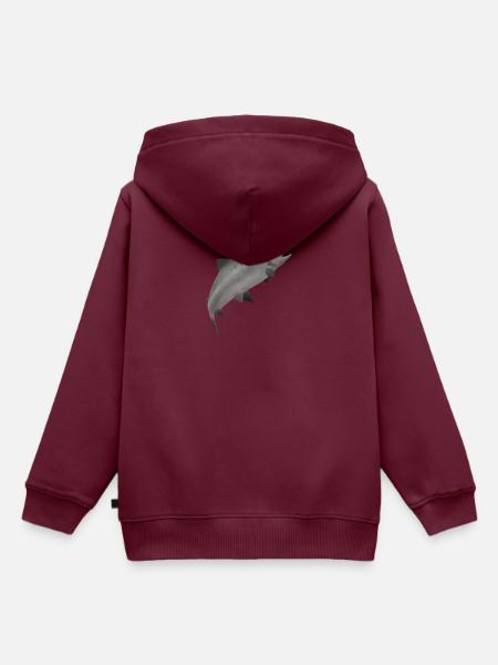 3D Lachs - Kinder Premium Organic Hoodie - Burgunderrot