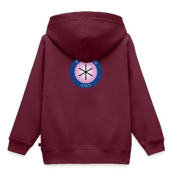 Pluribus Anus - Kinder Premium Organic Hoodie - Burgunderrot - Hinten - AI Model Kid Female (0cm)