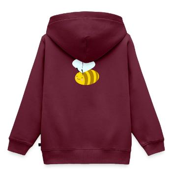Honigbiene - Kinder Premium Organic Hoodie - Burgunderrot - Hinten - AI Model Kid Female (0cm)