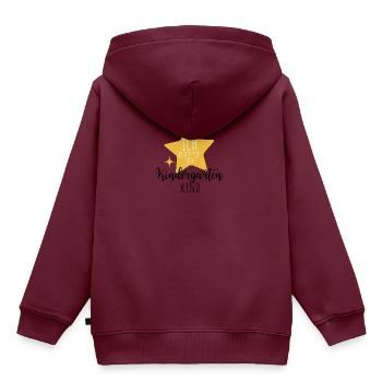 Kindergartenkind - Kinder Premium Organic Hoodie - Burgunderrot - Hinten - AI Model Kid Female (0cm)