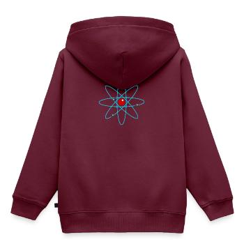 Atom - Kinder Premium Organic Hoodie - Burgunderrot - Hinten - AI Model Kid Female (0cm)