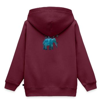Arche mit Tieren - Kinder Premium Organic Hoodie - Burgunderrot - Hinten - AI Model Kid Female (0cm)