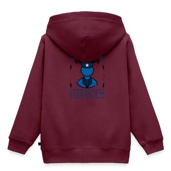 Stewardess für immer Flugbegleiterin Geschenkidee - Kinder Premium Organic Hoodie - Burgunderrot - Hinten - AI Model Kid Female (0cm)