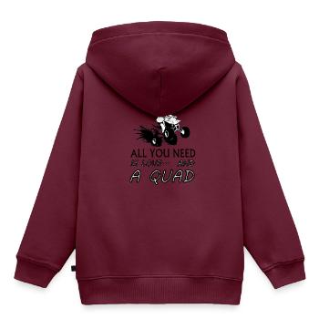 Quadfahren Quadfahrer Spruch Quad Sprüche Geschenk - Kinder Premium Organic Hoodie - Burgunderrot - Hinten - AI Model Kid Female (0cm)
