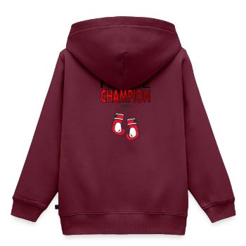 Boxkampfer I´am the Boxchampion Boxkampf Geschenk - Kinder Premium Organic Hoodie - Burgunderrot - Hinten - AI Model Kid Female (0cm)