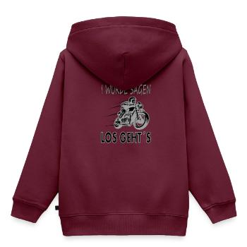 Motorradhelm Motorrad fahren stunt Geschenkidee - Kinder Premium Organic Hoodie - Burgunderrot - Hinten - AI Model Kid Female (0cm)
