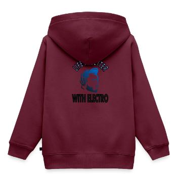 Electro-music Musiker Kopfhörer Musik Geschenkidee - Kinder Premium Organic Hoodie - Burgunderrot - Hinten - AI Model Kid Female (0cm)