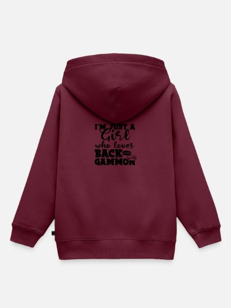 frau liebt backgammon - Kinder Premium Organic Hoodie - Burgunderrot