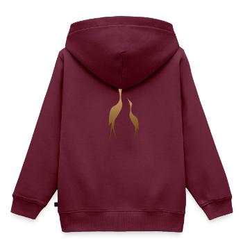 Kranich Kraniche Kranichbeobachter Kranichfeld - Kinder Premium Organic Hoodie - Burgunderrot - Hinten - AI Model Kid Female (0cm)