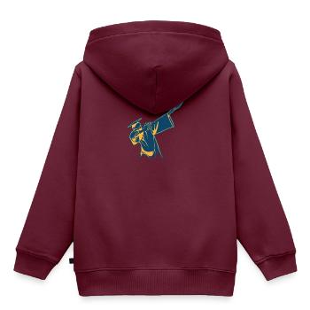 Grad DAB - Kinder Premium Organic Hoodie - Burgunderrot - Hinten - AI Model Kid Female (0cm)