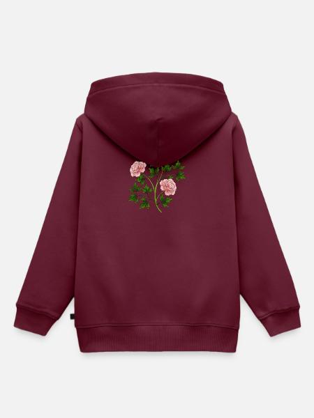 Bunte Blumen - Kinder Premium Organic Hoodie - Burgunderrot