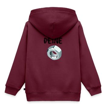 Deine Mutter - Kinder Premium Organic Hoodie - Burgunderrot - Hinten - AI Model Kid Female (0cm)
