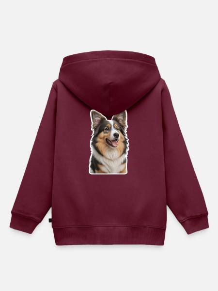 Collie - Kinder Premium Organic Hoodie - Burgunderrot