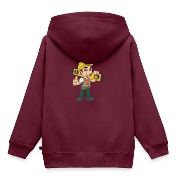Baufirma Bauunternehmen Bauarbeiter - Kinder Premium Organic Hoodie - Burgunderrot - Hinten - AI Model Kid Female (0cm)