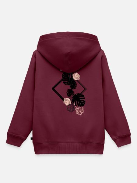 Rosen Blumen Rosa - Kinder Premium Organic Hoodie - Burgunderrot