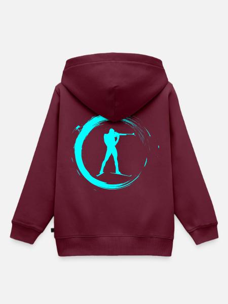 Biathlon - Kinder Premium Organic Hoodie - Burgunderrot
