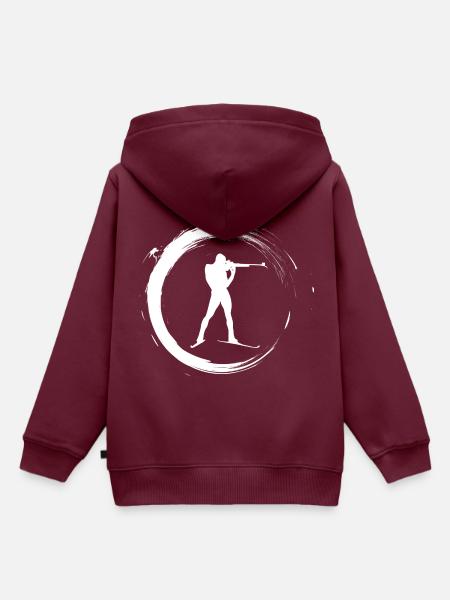 Biathlon - Kinder Premium Organic Hoodie - Burgunderrot