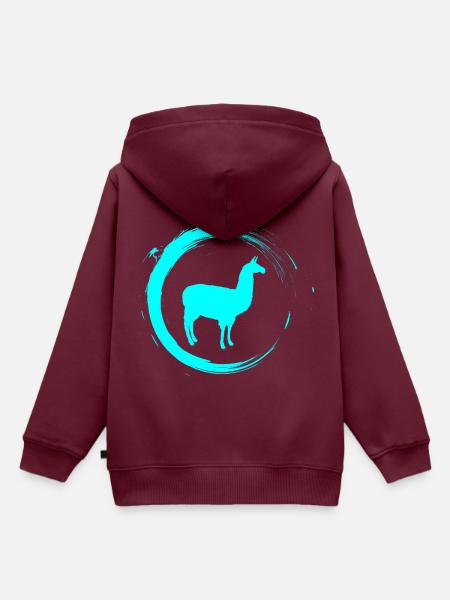 Alpaka Lama - Kinder Premium Organic Hoodie - Burgunderrot