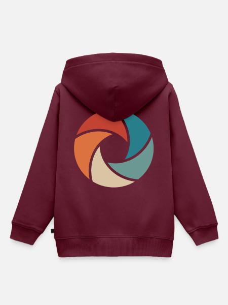 Kamera - Kinder Premium Organic Hoodie - Burgunderrot