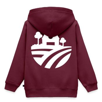 Farm Ernte icon - Kinder Premium Organic Hoodie - Burgunderrot - Hinten - AI Model Kid Female (0cm)
