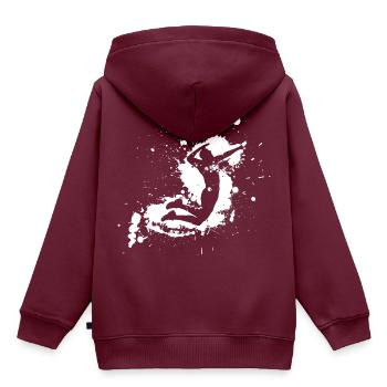 Volleyball Spike Man Weiß - Kinder Premium Organic Hoodie - Burgunderrot - Hinten - AI Model Kid Female (0cm)
