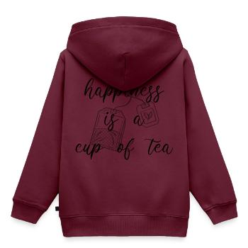 Tee - Kinder Premium Organic Hoodie - Burgunderrot - Hinten - AI Model Kid Female (0cm)