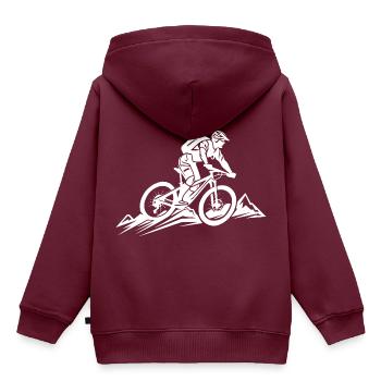 Mountainbiker Sport Mountainbike - Kinder Premium Organic Hoodie - Burgunderrot - Hinten - AI Model Kid Female (0cm)