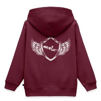 Schraubenzieher Wappen Werkzeug - Kinder Premium Organic Hoodie - Burgunderrot - Hinten - AI Model Kid Female (0cm)