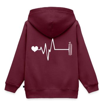 Sauerstoff Tauchen puls herz - Kinder Premium Organic Hoodie - Burgunderrot - Hinten - AI Model Kid Female (0cm)