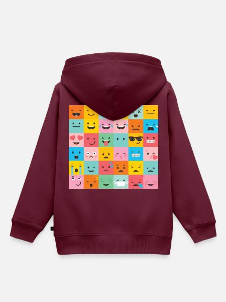 Funny Face - Kinder Premium Organic Hoodie - Burgunderrot