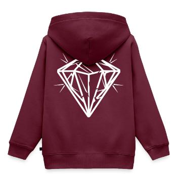 Diamant Juwel symbol Silhouette - Kinder Premium Organic Hoodie - Burgunderrot - Hinten - AI Model Kid Female (0cm)