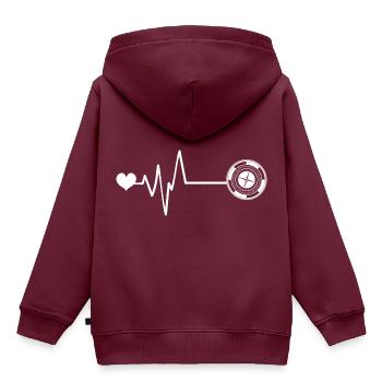 Roulette Puls Herz - Kinder Premium Organic Hoodie - Burgunderrot - Hinten - AI Model Kid Female (0cm)