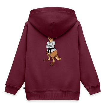 Kangaroo - Kinder Premium Organic Hoodie - Burgunderrot - Hinten - AI Model Kid Female (0cm)