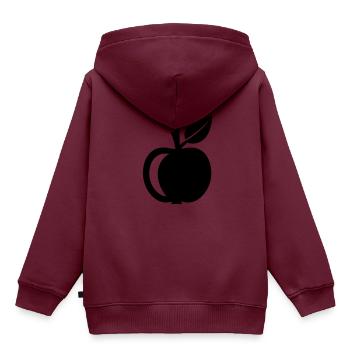 Apfel - Kinder Premium Organic Hoodie - Burgunderrot - Hinten - AI Model Kid Female (0cm)