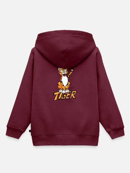 Tiger - Kinder Premium Organic Hoodie - Burgunderrot