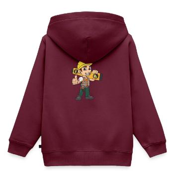 Retro Vintage Grunge Style Baufirma Bauunternehmen - Kinder Premium Organic Hoodie - Burgunderrot - Hinten - AI Model Kid Female (0cm)