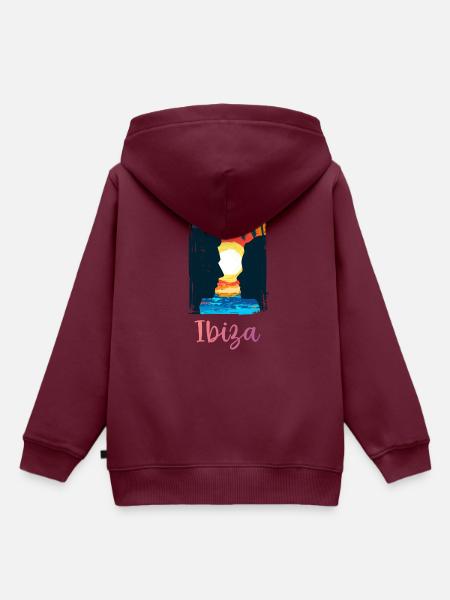Ibiza - Kinder Premium Organic Hoodie - Burgunderrot