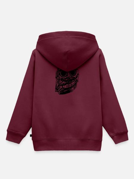 Eule - Kinder Premium Organic Hoodie - Burgunderrot