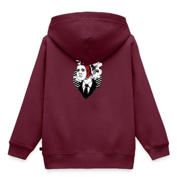 Agent Cooper - Kinder Premium Organic Hoodie - Burgunderrot - Hinten - AI Model Kid Female (0cm)