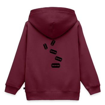 Rasierklinge Icon Symbol - Kinder Premium Organic Hoodie - Burgunderrot - Hinten - AI Model Kid Female (0cm)