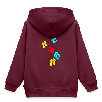 Badelatschen icon - Kinder Premium Organic Hoodie - Burgunderrot - Hinten - AI Model Kid Female (0cm)