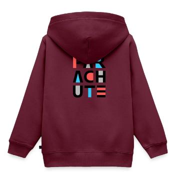 Fallschirm - Kinder Premium Organic Hoodie - Burgunderrot - Hinten - AI Model Kid Female (0cm)