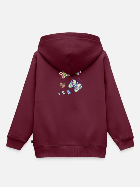 Schmetterlinge der Freude - Kinder Premium Organic Hoodie - Burgunderrot