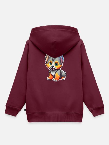 Süßer Hund - Kinder Premium Organic Hoodie - Burgunderrot