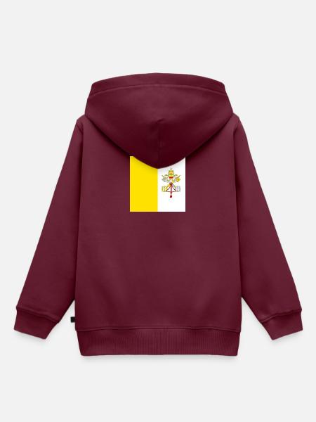Vatikan - Kinder Premium Organic Hoodie - Burgunderrot