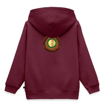 roulette - Kinder Premium Organic Hoodie - Burgunderrot - Hinten - AI Model Kid Female (0cm)